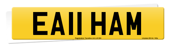 Registration number EA11 HAM